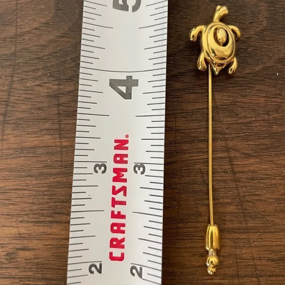Vintage Trifari Gild Tone Turtle Brooch Stickpin